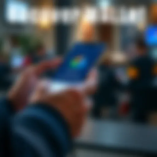 A person using an Android phone to recover their digital wallet with a seed phrase from Google Drive.