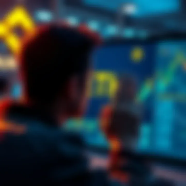 Person looking at a screen showing ETH transaction error on Binance
