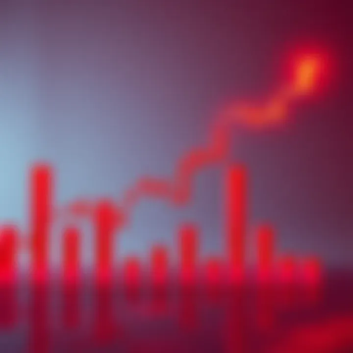 A chart showing six consecutive red candles representing Bitcoin's monthly losses.