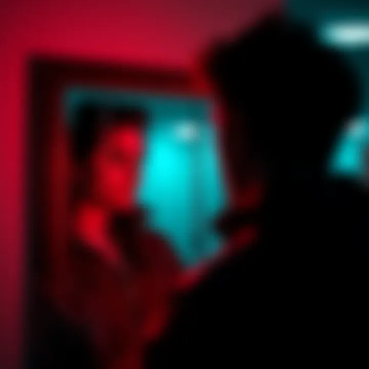 A person looking into a mirror, contemplating their identity and self-perception.