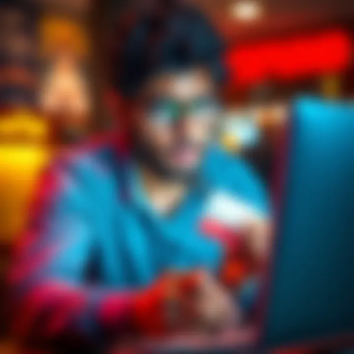 Refund Process with Disposable Card A person looks frustrated while holding a disposable card and a computer, trying to process a refund online