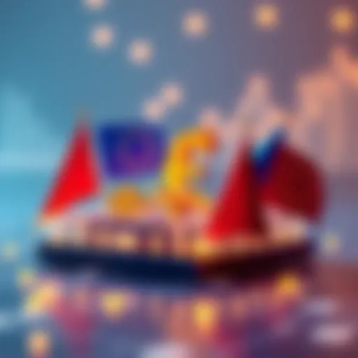 Illustration of a digital exchange platform with fiat currency symbols and EU flags symbolizing the search for regulated options outside EU rules.