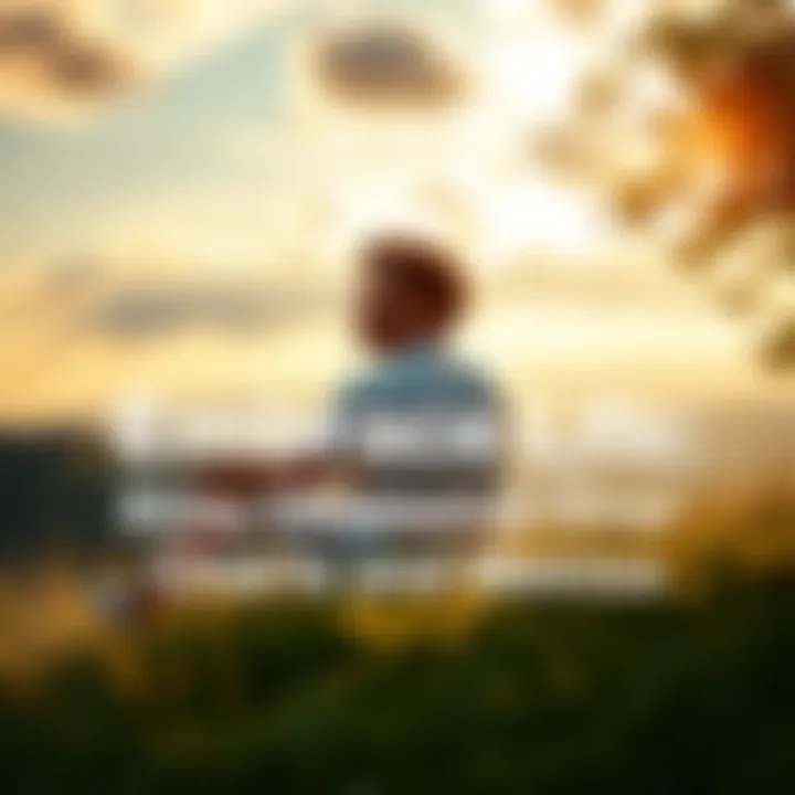 A person sitting on a grassy hill, smiling and looking at the scenery, symbolizing enjoyment of life beyond charts and metrics.