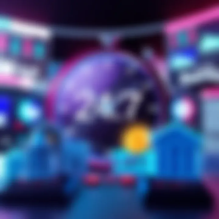 A graphic showing a digital clock and symbols of stablecoins and bank buildings indicating continuous remittance services.