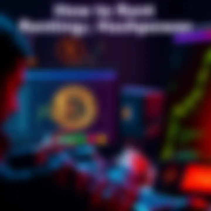 A person setting up a local Bitcoin node on a computer while exploring options to rent hashpower for mining.