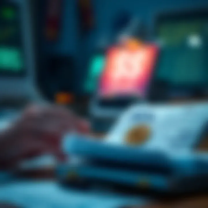 Person calculating taxes with crypto rewards and IRS forms