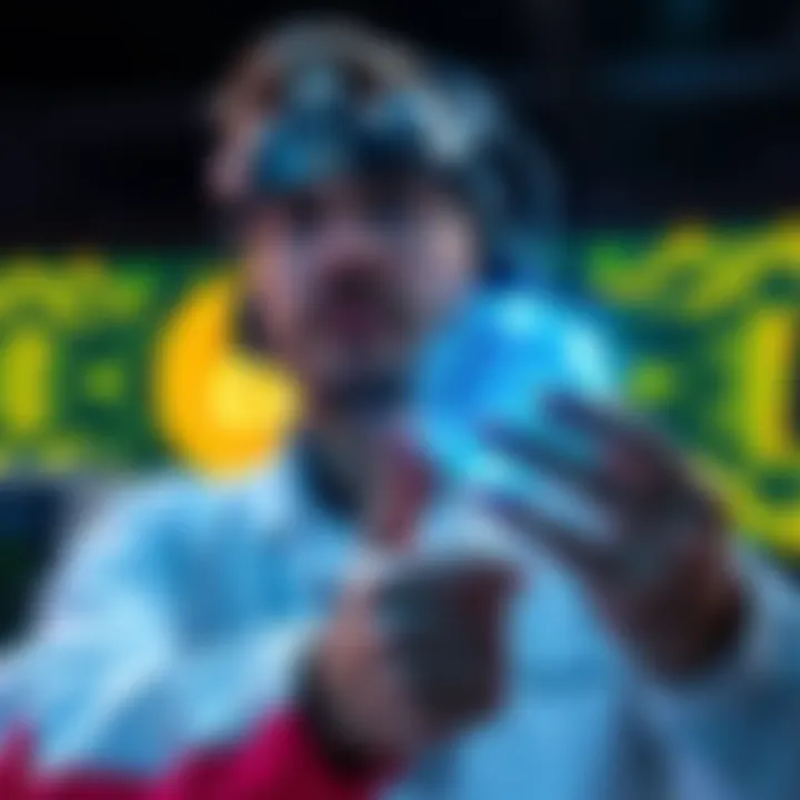 A researcher demonstrating a breakthrough in breaking a 15-bit elliptic curve key with a digital bitcoin icon in the background.