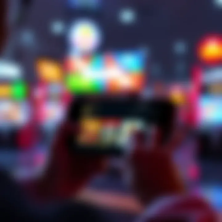 Resetting Advertising ID on Device A person resetting the advertising ID on a smartphone, with arcade game offers displayed on the screen.