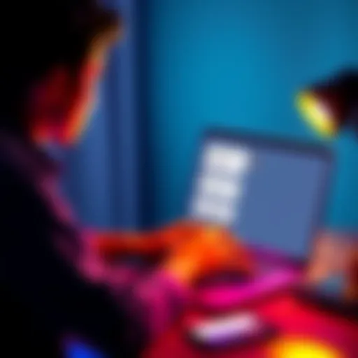 A person sitting at a desk with a laptop open, showing a customer support chat about a security hold on their account.