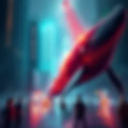 A visual representation showing a group of retail investors on one side and large institutional whales on the other, symbolizing the divide in the ETH market.