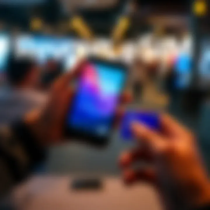 A person holding a smartphone displaying the Revolut app and an eSIM card next to it