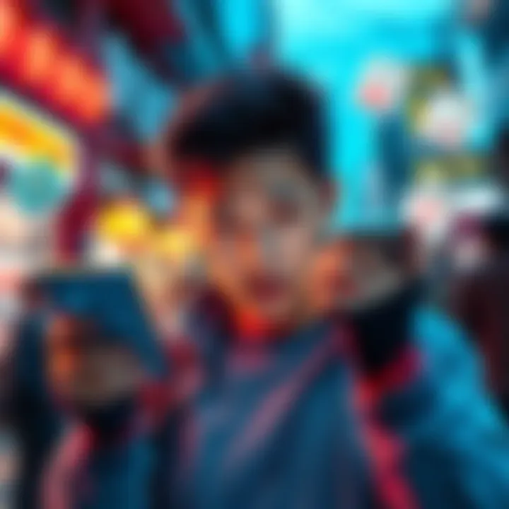 A frustrated user looking at a smartphone displaying the Revolut app without Pockets feature, surrounded by budgeting icons.