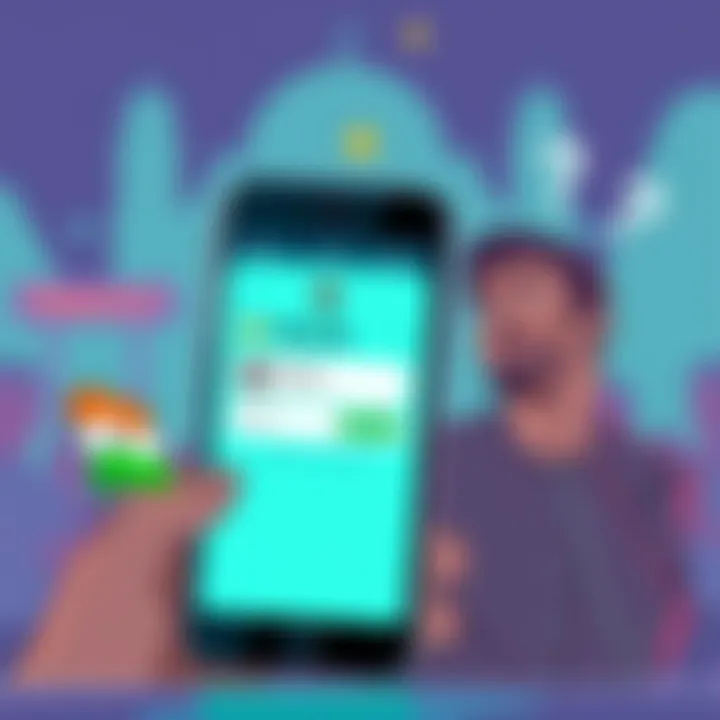 Illustration of a smartphone showing a Revolut transaction with an Indian flag and a confused recipient on the other side.