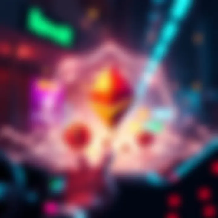 Graphic representation of Revolut transferring stablecoins on the Polygon network, showcasing low transaction fees compared to Ethereum.