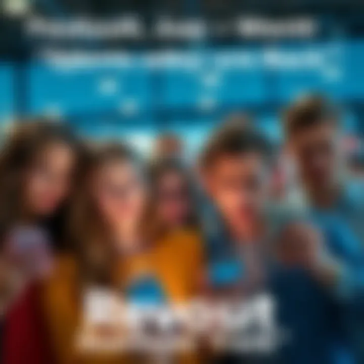 A group of people looking at their phones with confused expressions, showing dissatisfaction over missing financial features in an app.