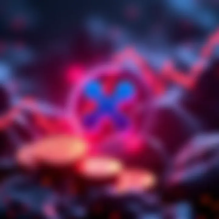 Ripple Transfers XRP Illustration showing Ripple's logo with a representation of cryptocurrency transfer involving 55 million XRP coins and a rising price chart to $4.