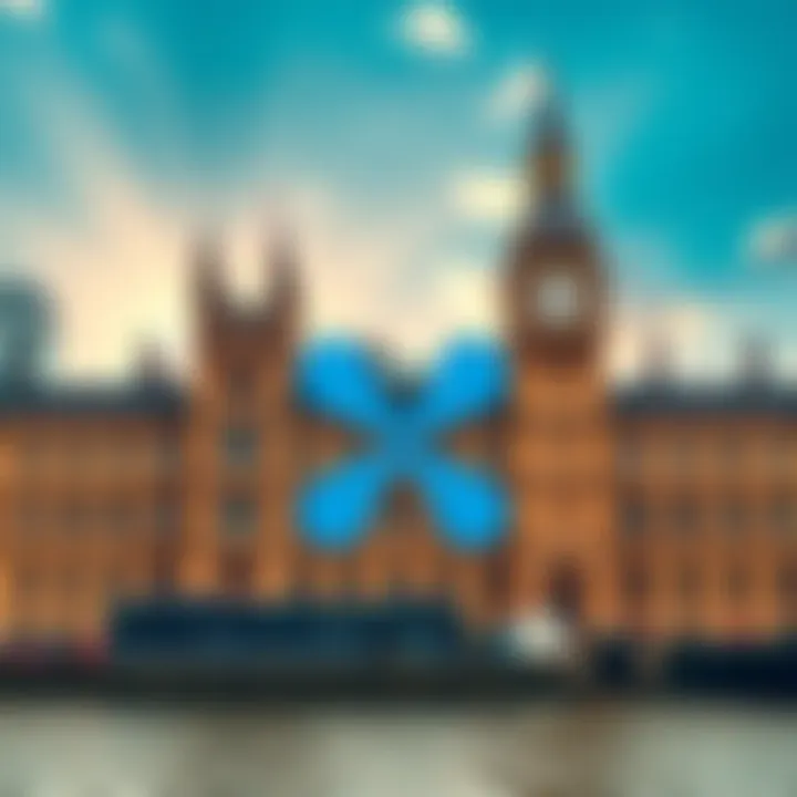 UK Parliament building with a graphic of Ripple's XRP logo in front, symbolizing the endorsement for global payments.