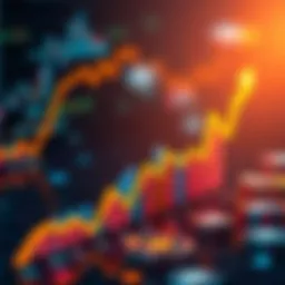 Graph showing the increase in stablecoins with logos of USDC and USDT prominently featured