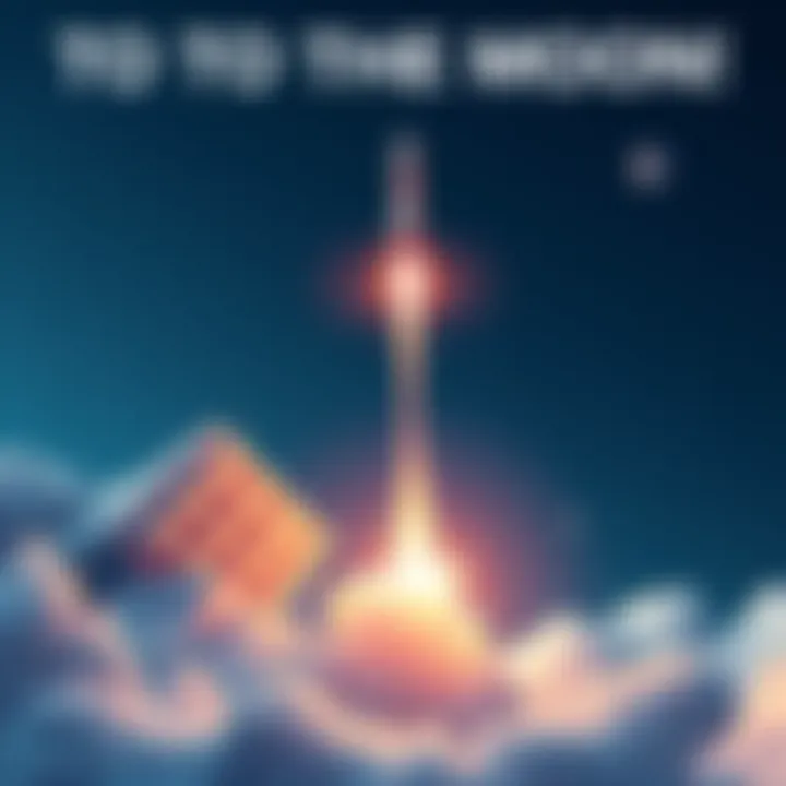 A rocket launching into the sky, symbolizing new ventures in cryptocurrency.