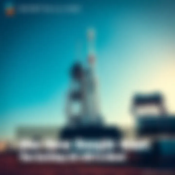 A rocket standing tall on the launch pad with crew members preparing for lift-off under a clear blue sky.
