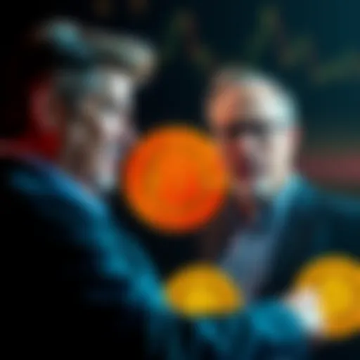 Roger Ver and Steve Patterson discussing Bitcoin Cash, with BCH symbols in the background