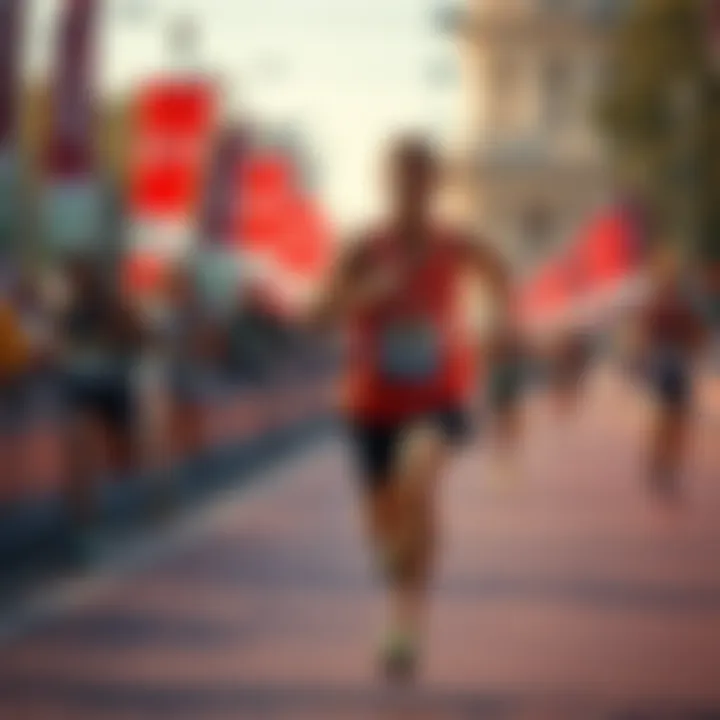 A runner focused and determined, showcasing the importance of consistency in achieving goals during a marathon