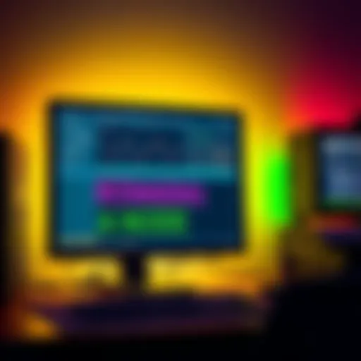 A computer setup displaying network activity with a node software interface on the screen