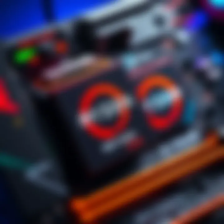 Close-up of Ryzen 5 3600 and 3700x processors installed on a motherboard, showing power usage indicators and cooling setup.