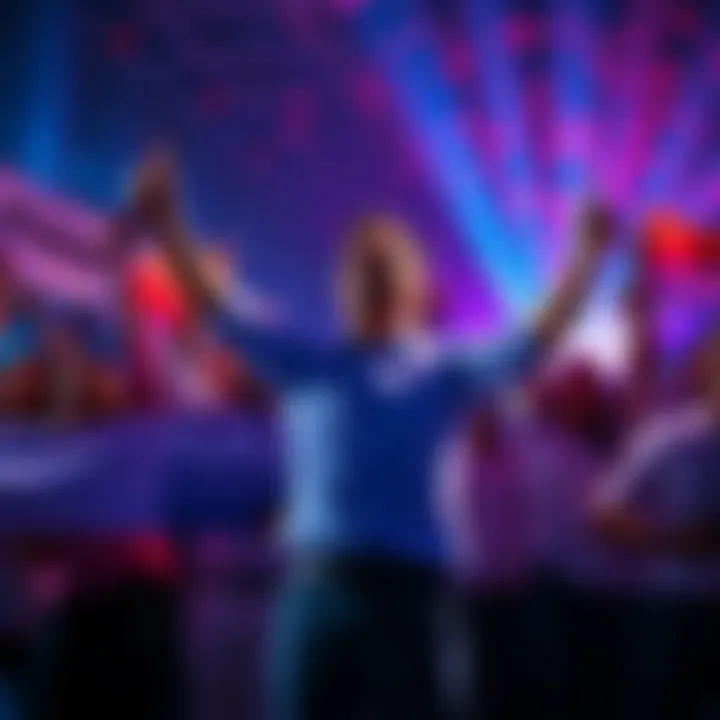 A group of people celebrating the success of the Sailana project, holding banners and showing enthusiasm.