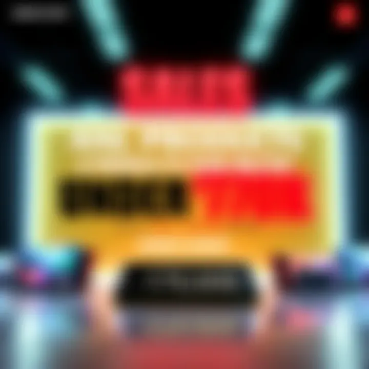 Sales banner for products under 70k A bright sales banner with bold text announcing amazing deals on products now priced below $70,000, featuring images of various products and a countdown timer to create urgency