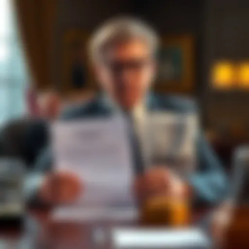 Sam Bankman-Fried sits at a desk with a serious expression, holding a formal pardon request addressed to President Trump.