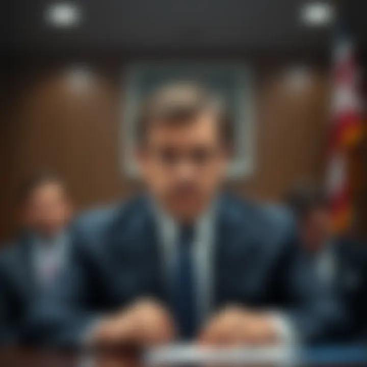 Sam Bankman-Fried in a formal setting, looking determined as he seeks a pardon from President Trump after his conviction.