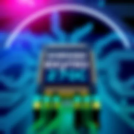 Illustration of Samsung's Exynos 2700 smartphone chip showcasing its advanced design and technology features