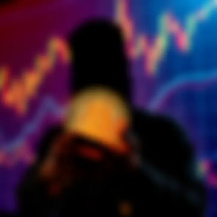 Satoshi Nakamoto with Bitcoin A silhouette of Satoshi Nakamoto holding a Bitcoin symbol, with a digital financial background featuring graphs and charts.