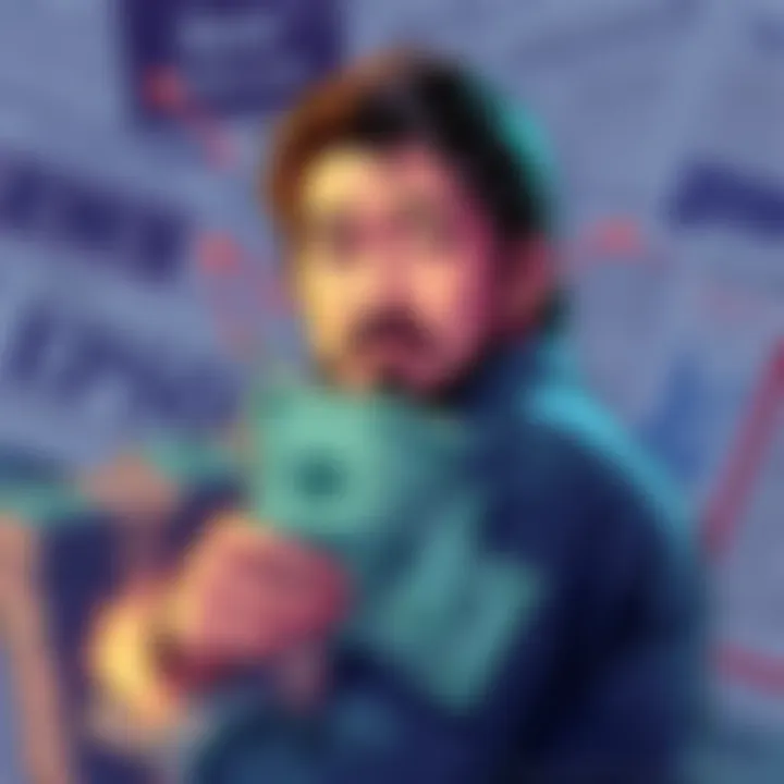 Illustration showing Satoshi Nakamoto with stacks of cash and a background of financial news articles, hinting at connections to recent financial events and the Epstein list.