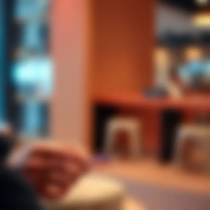 A person checks their savings app on a smartphone, showing round up contributions.