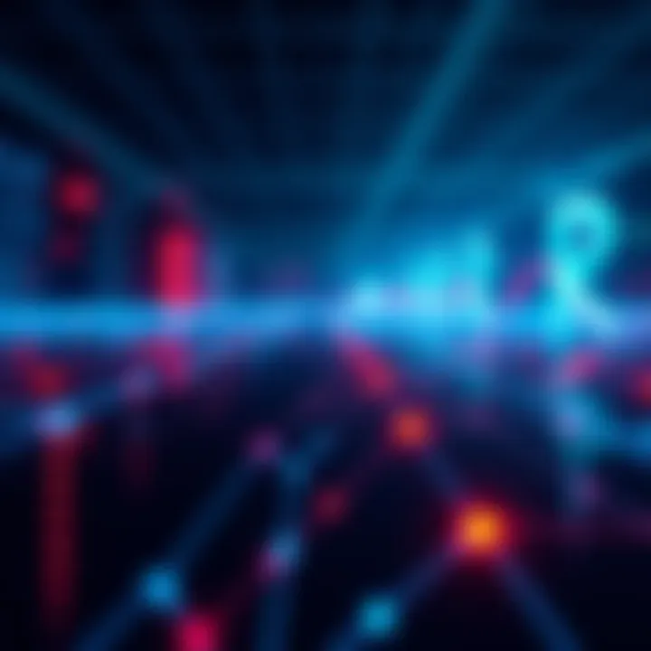 A digital illustration showing a network of interconnected nodes representing scalable infrastructure supported by HBAR technology, symbolizing reliability and compliance in a modern context.