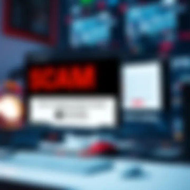 Scam Emails Reported A computer screen displaying scam emails claiming to be from CoinTracker, with a warning message about potential security breaches.