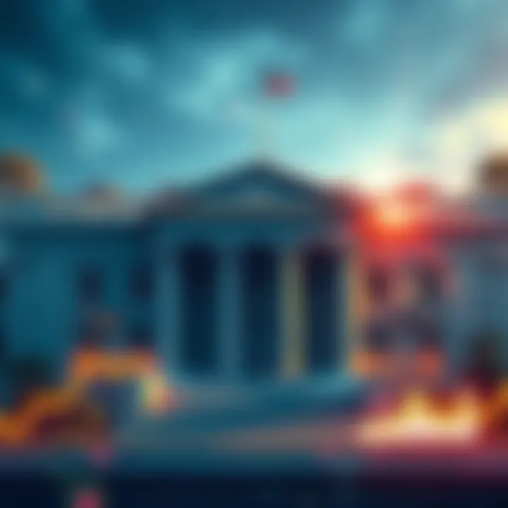 Illustration of SEC building with digital tokens representing stocks and ETFs