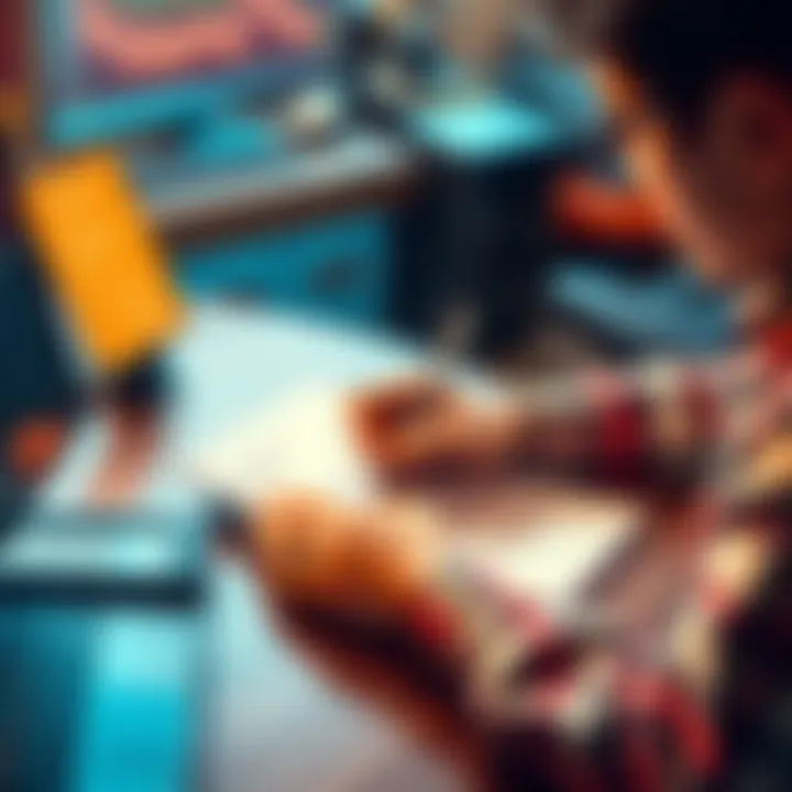 A person sitting at a desk, writing down a seed phrase on paper with a pen, ensuring secure cryptocurrency storage.