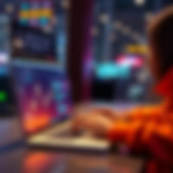 Secure USDT transactions A person using a laptop to sell USDT with free test options, emphasizing safety and no risk in transactions