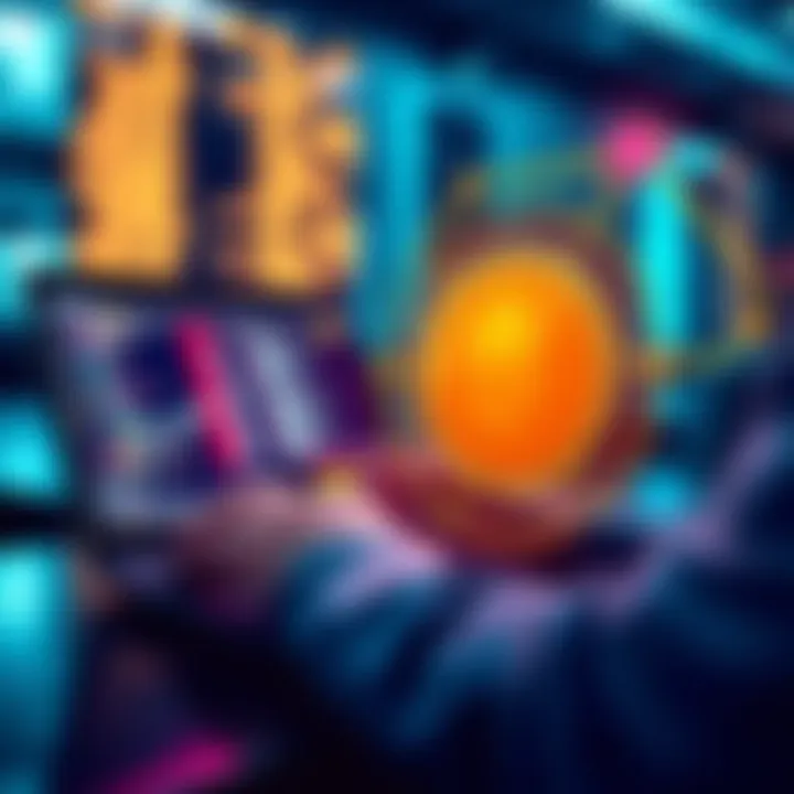 A person using a laptop with a secure connection symbol while buying Bitcoin safely