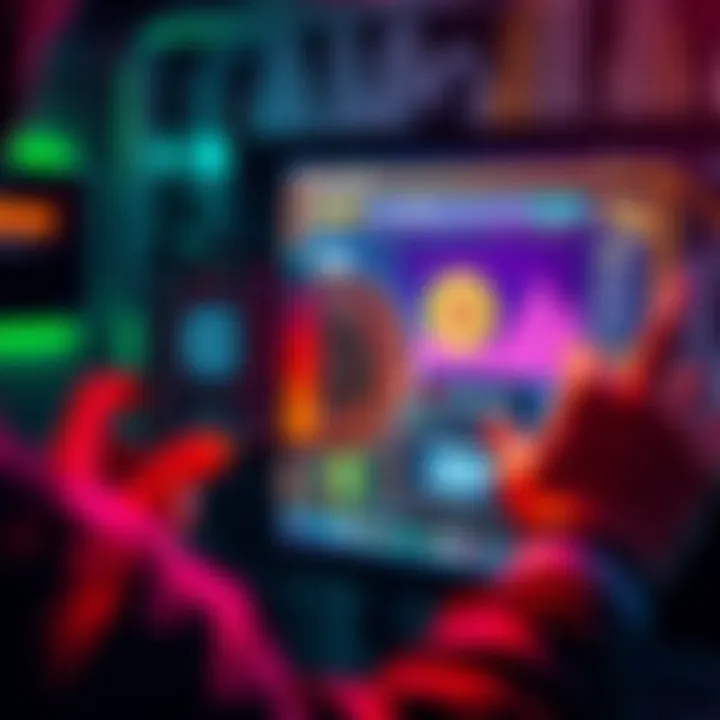 A person using a biometric device for storing Bitcoin securely, with a digital wallet displayed on a screen.