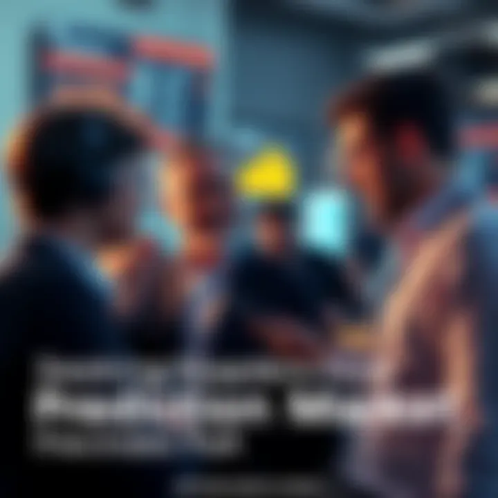 A prediction market founder discussing strategies with financial experts