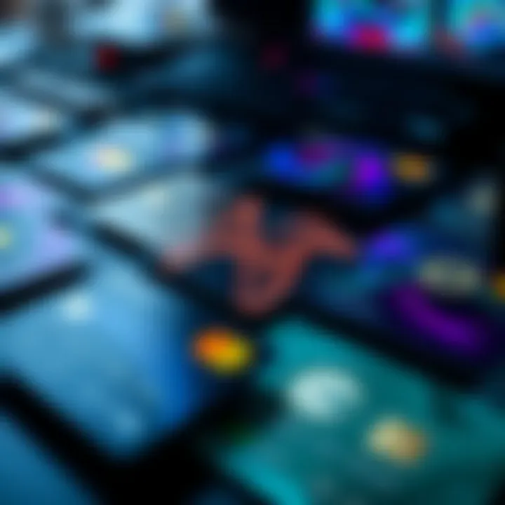 Self-Custodial Crypto Cards A close-up of modern self-custodial crypto cards arranged on a table with a digital wallet interface displayed.