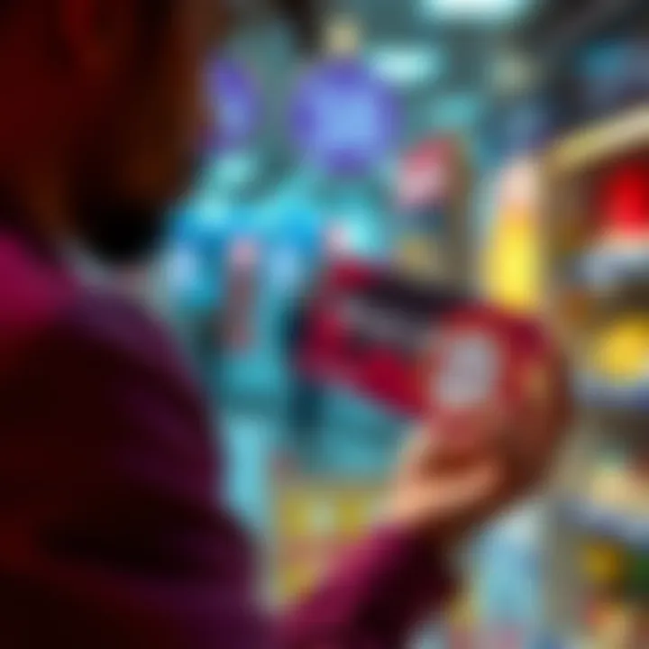 Selling Bitcoin for Gift Cards A person exchanging Bitcoin for a gift card, looking at a used card with concern over its balance.
