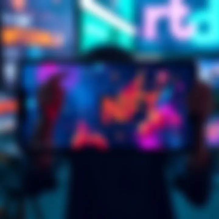 A person showcasing digital art on a screen, representing the selling of NFTs.