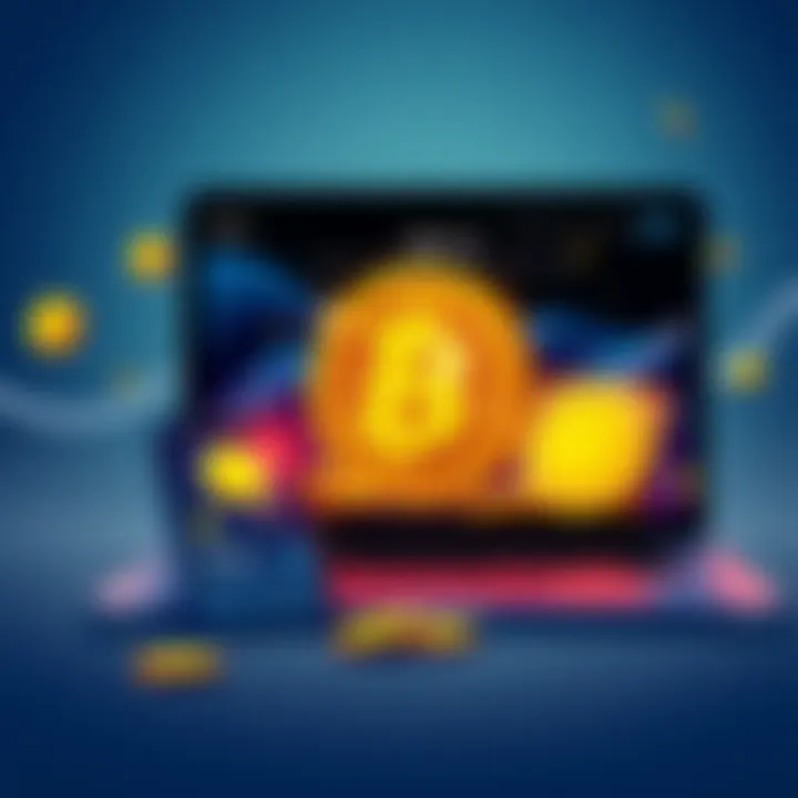 An illustration showing a smartphone and a laptop displaying cryptocurrency wallets, with Pi coins being transferred to a platform like Coinbase.