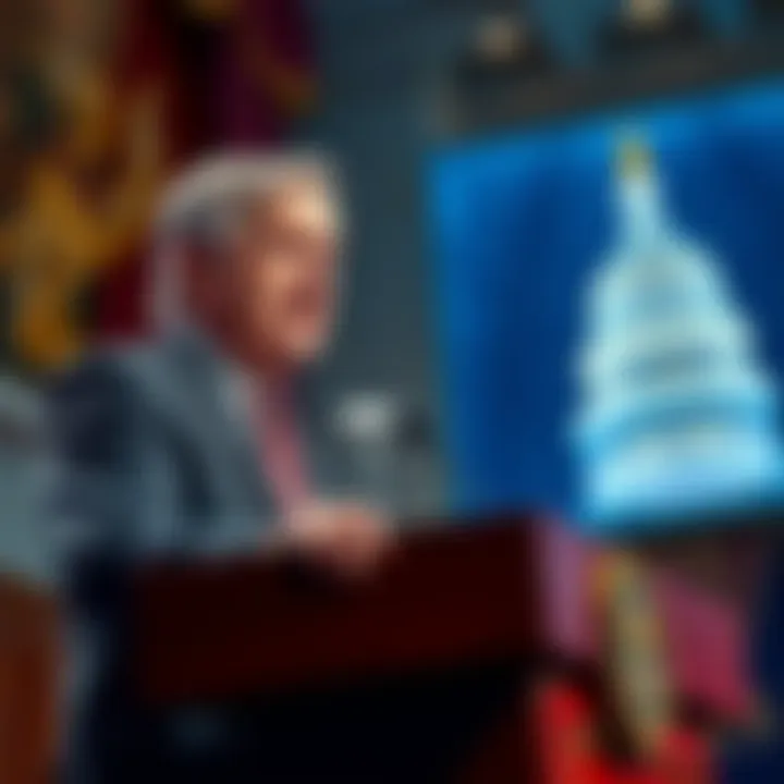 Senator Lummis speaking at a podium about crypto market structure legislation in Congress