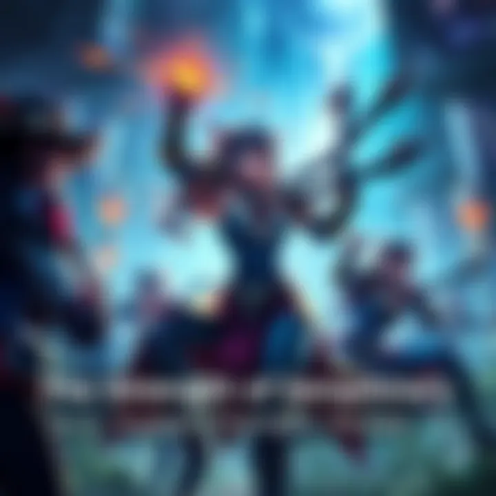 Seraphine providing support in a game, showcasing her W ability with teammates around her.